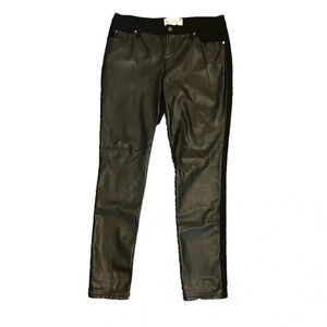 Two by Vince Camuto Faux Leather Black Skinny Jeans Size 6